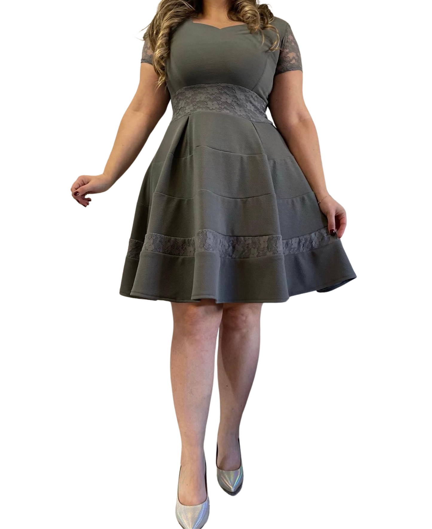 Conjunto Marinero Encaje Gris