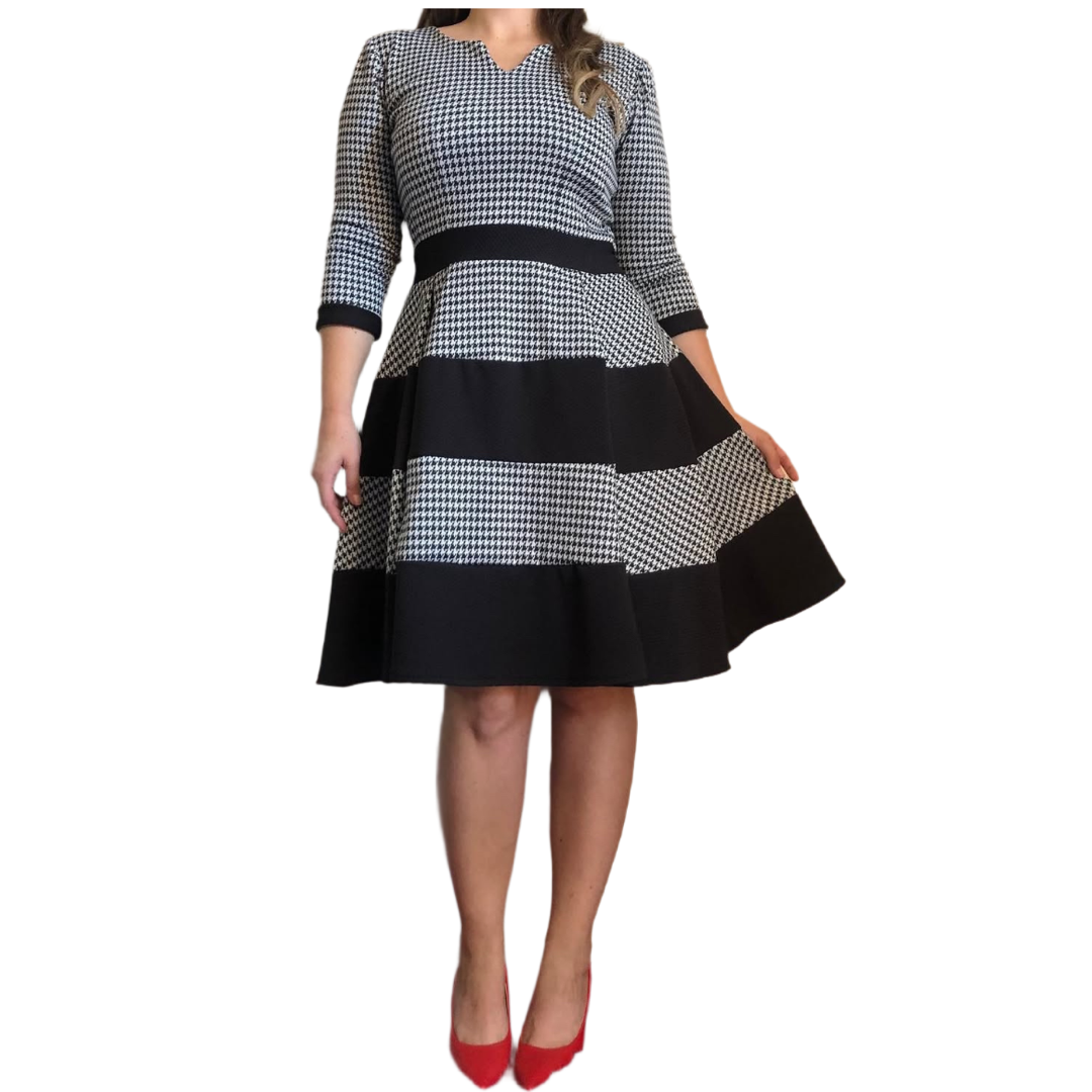 Vestido Princess pata de gallo