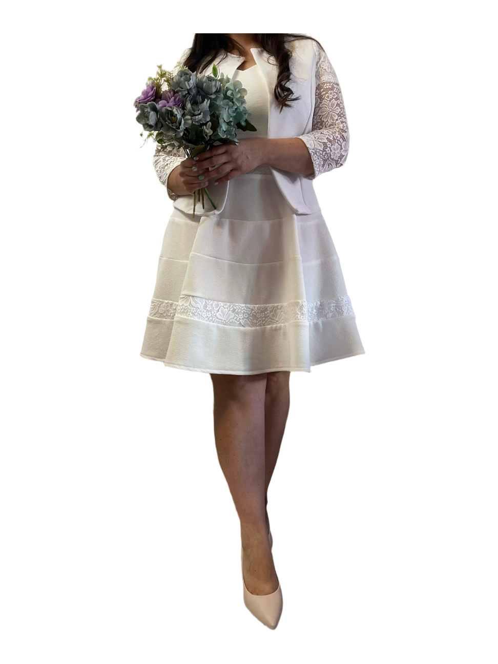 Conjunto Marinero Encaje Blanco