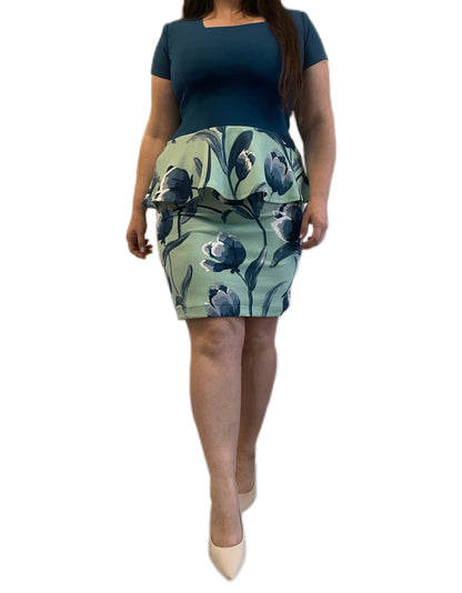 Vestido jumper peplum estampados