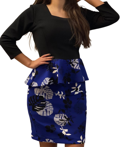 Vestido jumper peplum estampados