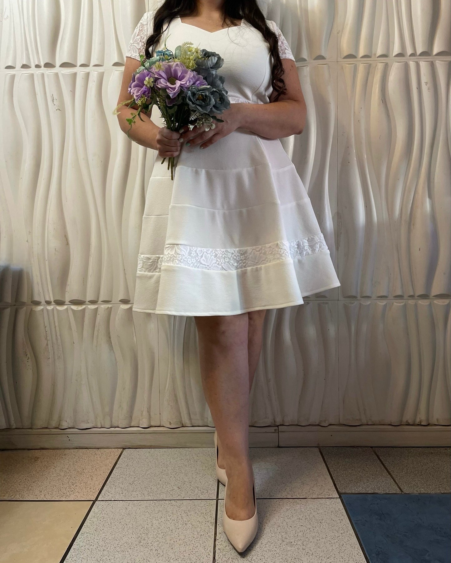 Conjunto Marinero Encaje Blanco