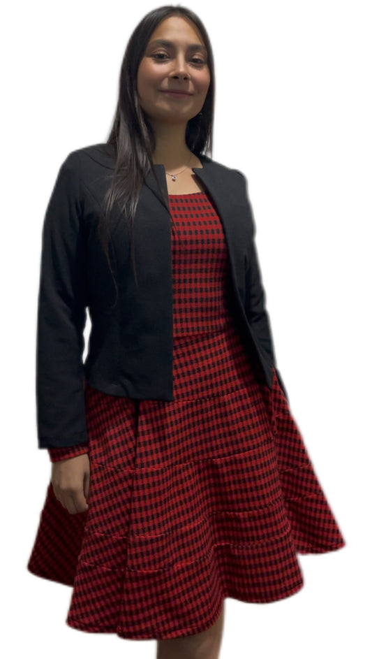 Vestido Princess | cuadrille rojo