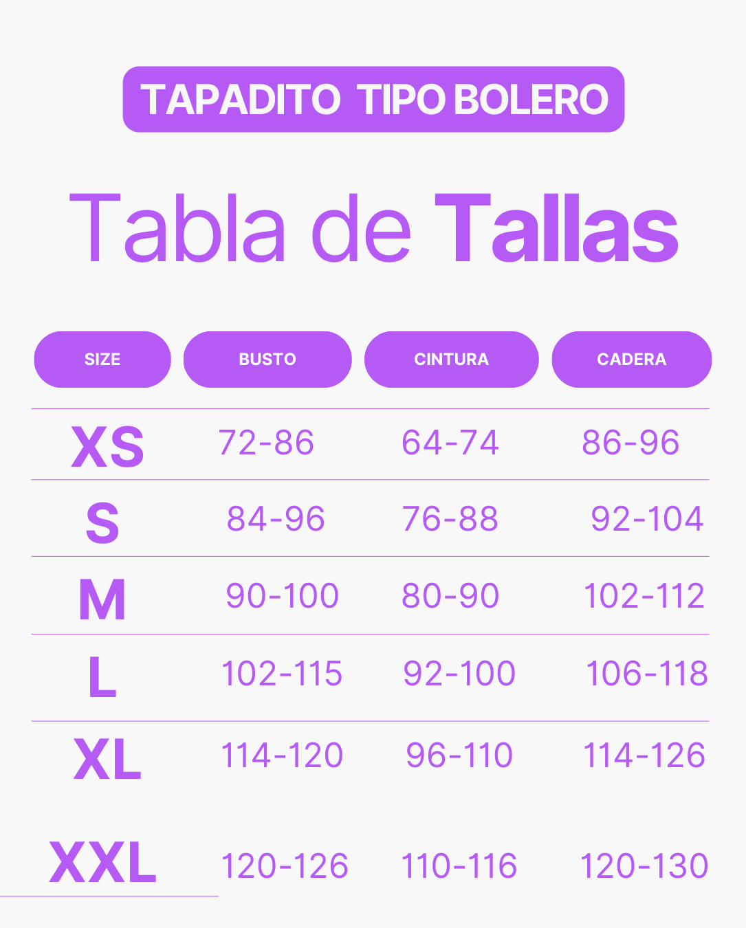 Tapadito tipo bolero Isabella