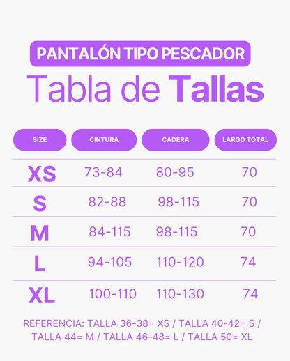 Pantalón tipo pescador lazo