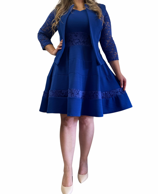 Conjunto Marinero encaje Azul rey