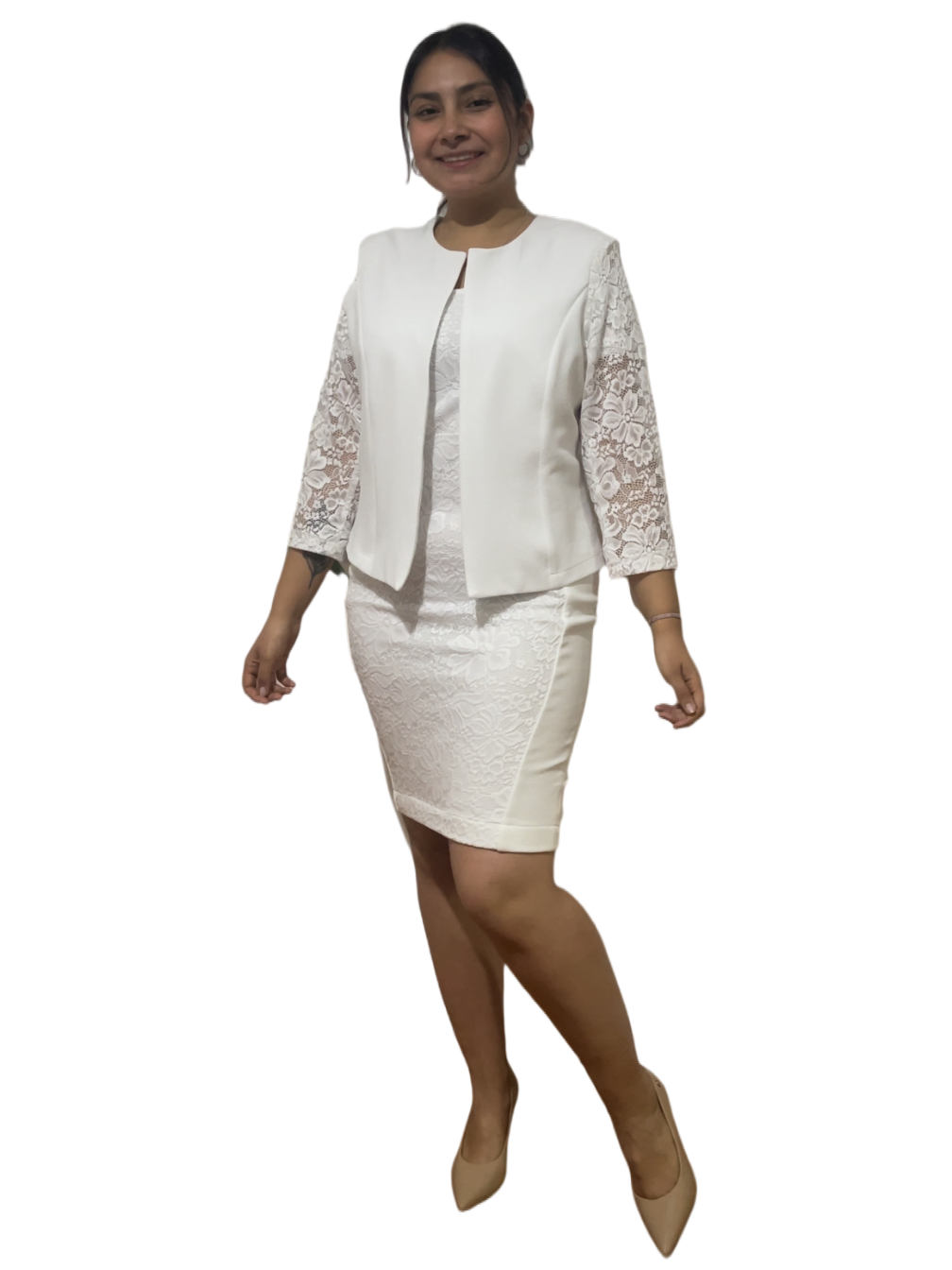 Conjunto Milán encaje blanco