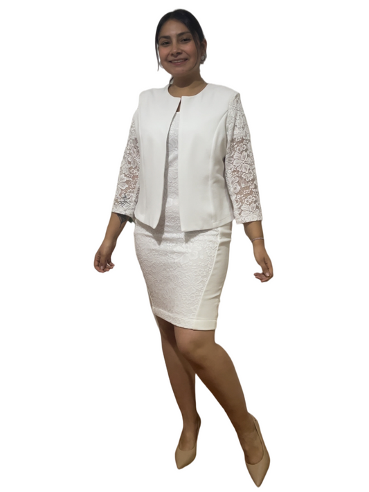Conjunto Milán encaje blanco